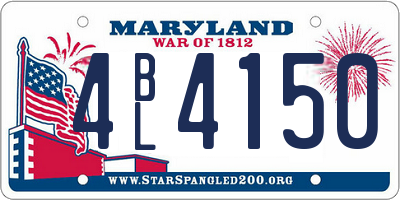 MD license plate 4BL4150