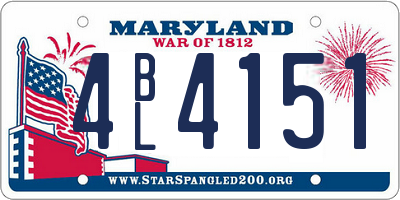 MD license plate 4BL4151