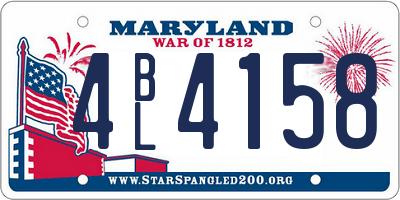MD license plate 4BL4158
