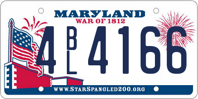 MD license plate 4BL4166