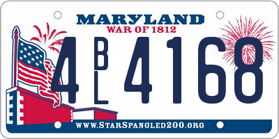 MD license plate 4BL4168