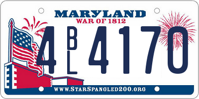 MD license plate 4BL4170