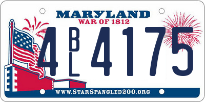 MD license plate 4BL4175
