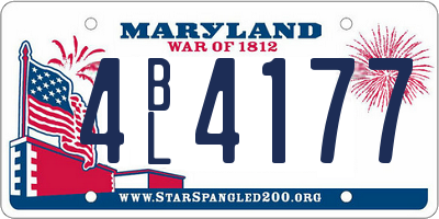 MD license plate 4BL4177