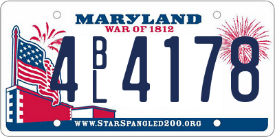 MD license plate 4BL4178