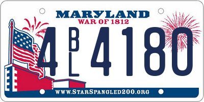MD license plate 4BL4180