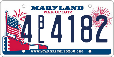 MD license plate 4BL4182