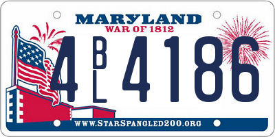 MD license plate 4BL4186