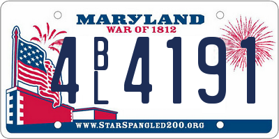 MD license plate 4BL4191