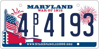 MD license plate 4BL4193
