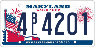 MD license plate 4BL4201