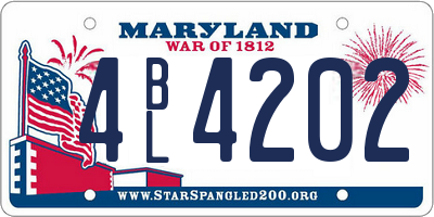 MD license plate 4BL4202