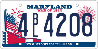 MD license plate 4BL4208