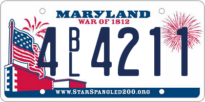 MD license plate 4BL4211
