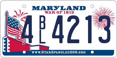 MD license plate 4BL4213