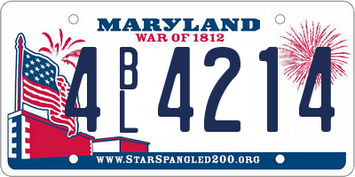 MD license plate 4BL4214