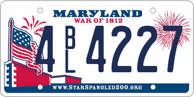 MD license plate 4BL4227