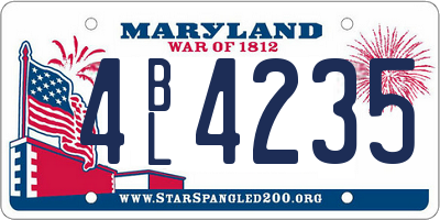 MD license plate 4BL4235