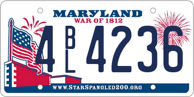 MD license plate 4BL4236
