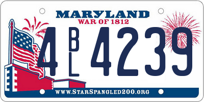 MD license plate 4BL4239