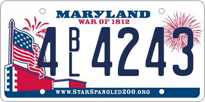 MD license plate 4BL4243