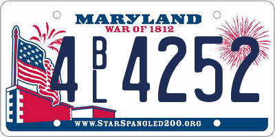 MD license plate 4BL4252