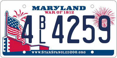 MD license plate 4BL4259