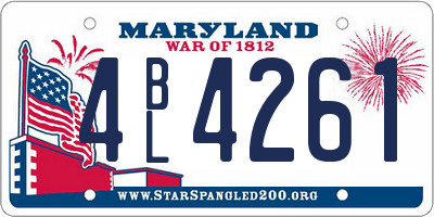 MD license plate 4BL4261