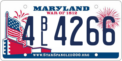 MD license plate 4BL4266