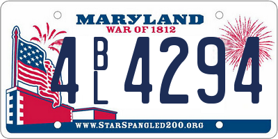 MD license plate 4BL4294