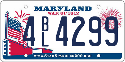 MD license plate 4BL4299