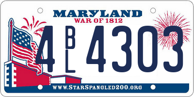MD license plate 4BL4303