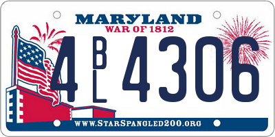 MD license plate 4BL4306