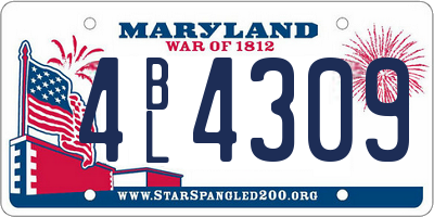 MD license plate 4BL4309