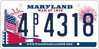 MD license plate 4BL4318