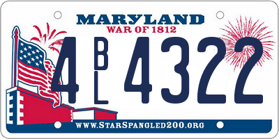 MD license plate 4BL4322