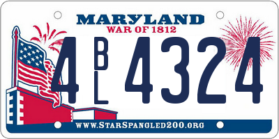 MD license plate 4BL4324