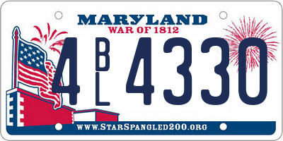 MD license plate 4BL4330