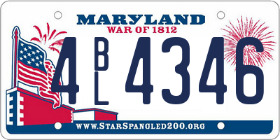 MD license plate 4BL4346
