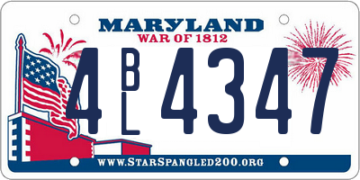 MD license plate 4BL4347