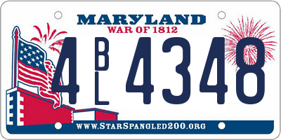 MD license plate 4BL4348