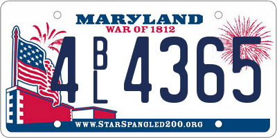 MD license plate 4BL4365