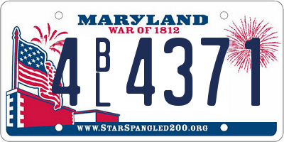 MD license plate 4BL4371