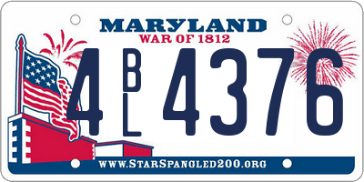 MD license plate 4BL4376