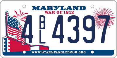 MD license plate 4BL4397