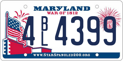 MD license plate 4BL4399