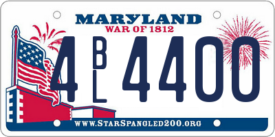 MD license plate 4BL4400