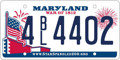 MD license plate 4BL4402