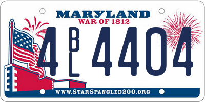 MD license plate 4BL4404