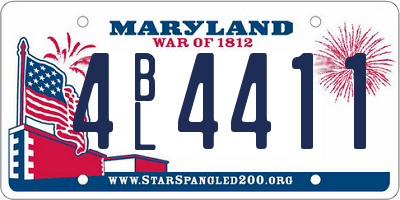 MD license plate 4BL4411